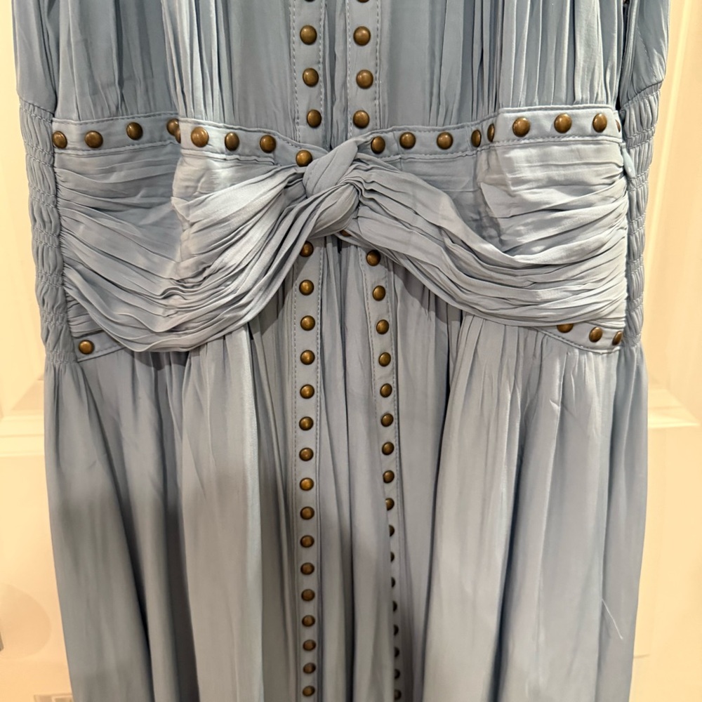 Ramy Brook Mel High Neck Midi Dress Blue size Small - Picture 7 of 12